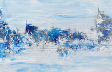 Load image into Gallery viewer, Large Contemporary Canvas Wall Art Blue Acrylic Painting On Canvas Bp052