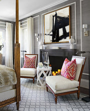 Load image into Gallery viewer, Black and White Abstract Painting on Canvas Minimalist Art Op015