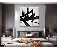 Load image into Gallery viewer, Black And White Canvas Art Abstact Painting for Bedroom Op022