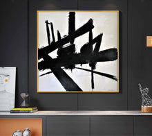 Load image into Gallery viewer, Black And White Canvas Art Abstact Painting for Bedroom Op022