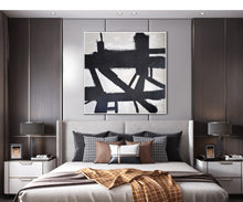 Load image into Gallery viewer, Black and White Abstract Painting Minimalist Painting Op044