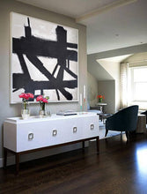 Load image into Gallery viewer, Black and White Abstract Painting Minimalist Painting Op044