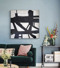 Load image into Gallery viewer, Black and White Abstract Painting Minimalist Painting Op044