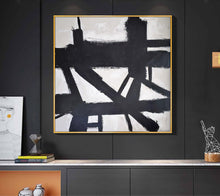 Load image into Gallery viewer, Black and White Abstract Painting Minimalist Painting Op044