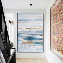 Load image into Gallery viewer, Blue Abstract Painting Gold Art Painting Seascape Cp014