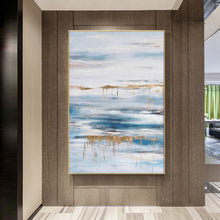 Load image into Gallery viewer, Blue Abstract Painting Gold Art Painting Seascape Cp014