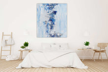 Load image into Gallery viewer, Large Contemporary Canvas Wall Art Blue Acrylic Painting On Canvas Bp052