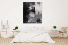 Load image into Gallery viewer, Oversized Black and White Art Minimal Painting, Black & White Abstract Painting Bp049