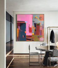 Load image into Gallery viewer, Pink Brown Red Abstract Painting Enormous Canvas Art Qp060