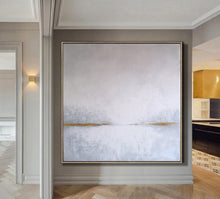 Load image into Gallery viewer, Abstract Sky Painting, Sea Abstract Painting Gray Yellow Painting Dp090