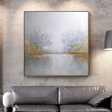 Load image into Gallery viewer, White Sky Abstract Painting Wall Seascape Yellow Painting Abstract Artwork Dp097