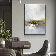 Load image into Gallery viewer, Grey Gold Abstract Painting Living Room Wall Art Office Painting Yp015