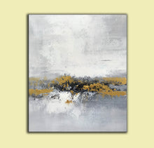 Load image into Gallery viewer, Grey Gold Abstract Painting Living Room Wall Art Office Painting Yp015