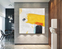 Load image into Gallery viewer, Yellow White Abstract Painting Minimalist Painting On Canvas Np088