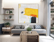 Load image into Gallery viewer, Yellow White Abstract Painting Minimalist Painting On Canvas Np088