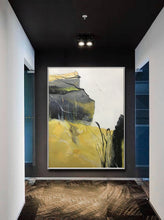 Load image into Gallery viewer, Gray Yellow Abstract Painting Original Large Canvas Art Np052
