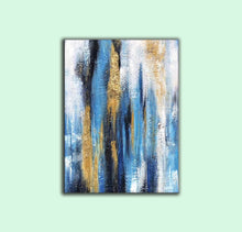 Load image into Gallery viewer, Blue Yellow Abstract Textured Painting Large Wall Artwork Cp028