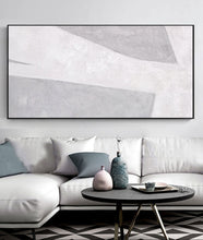 Load image into Gallery viewer, Oversized Minimalism Art White Gray Modern Indoor Neutral Decor Art Painting DP051
