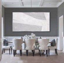 Load image into Gallery viewer, Oversized Minimalism Art White Gray Modern Indoor Neutral Decor Art Painting DP051
