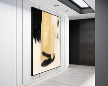 Load image into Gallery viewer, Black White Beige Modern Abstract Painting on Canvas Cp033