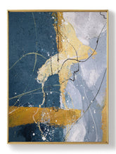 Load image into Gallery viewer, Grey And Blue Painting Large Abstract Art on Canvas Bp088