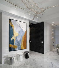 Load image into Gallery viewer, Glod And Gray Painting Xl Canvas Wall Art Original Abstract Painting