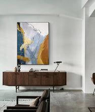 Load image into Gallery viewer, Glod And Gray Painting Xl Canvas Wall Art Original Abstract Painting