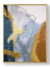 Load image into Gallery viewer, Glod And Gray Painting Xl Canvas Wall Art Original Abstract Painting