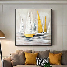 Load image into Gallery viewer, Sailboat Painting on Canvas Landscape Painting Sailing Boat Op067
