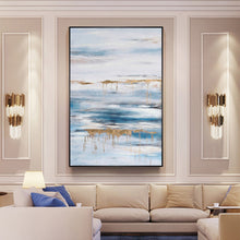 Load image into Gallery viewer, Blue Abstract Painting Gold Art Painting Seascape Cp014