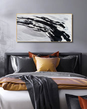 Load image into Gallery viewer, Black And White Canvas Art Abstract Minimalist Painting Op023