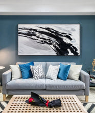 Load image into Gallery viewer, Black And White Canvas Art Abstract Minimalist Painting Op023