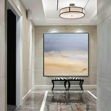 Load image into Gallery viewer, Beige Blue Abstract Art on Canvas Living Room Office Painting Yp053