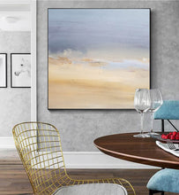 Load image into Gallery viewer, Beige Blue Abstract Art on Canvas Living Room Office Painting Yp053