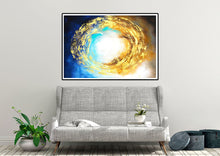 Load image into Gallery viewer, Gold Blue White Sea Abstract Painting Contemporary Art Kp072