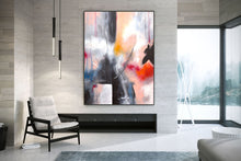 Load image into Gallery viewer, Pink Beige Red Abstract Painting on Canvas Original Oversize Painting Kp067