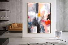 Load image into Gallery viewer, Pink Beige Red Abstract Painting on Canvas Original Oversize Painting Kp067