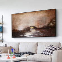 Load image into Gallery viewer, Brown Abstract Painting on Canvas Sunset Abstract Painting Op073