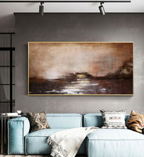Load image into Gallery viewer, Brown Abstract Painting on Canvas Sunset Abstract Painting Op073