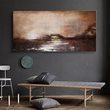Load image into Gallery viewer, Brown Abstract Painting on Canvas Sunset Abstract Painting Op073