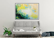 Load image into Gallery viewer, Green Yellow White Abstract Wall Art Bright Painting Art Qp018