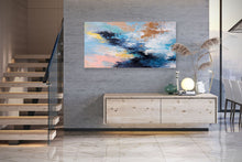 Load image into Gallery viewer, Blue Pink And White Abstract Painting Huge Art Qp020