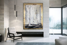 Load image into Gallery viewer, Gold Gray Painting Decor Golden Wall Art Oversized Paintings Kp040