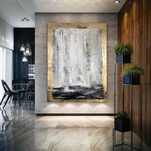 Load image into Gallery viewer, Gold Gray Painting Decor Golden Wall Art Oversized Paintings Kp040