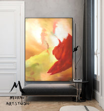Load image into Gallery viewer, Minimalist Abstract Art Large Red Abstract Painting Pink Painting Np049