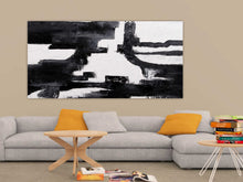 Load image into Gallery viewer, Oversized Black and White Art Textured Painting Oil Painting on Canvas Bp058