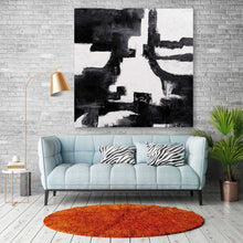 Load image into Gallery viewer, Oversized Black and White Art Textured Painting Oil Painting on Canvas Bp058