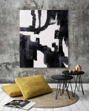 Load image into Gallery viewer, Oversized Black and White Art Textured Painting Oil Painting on Canvas Bp058