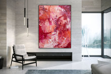 Load image into Gallery viewer, Red Orange Abstract Painting on Canvas, arge Canvas Art Qp021