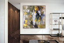 Load image into Gallery viewer, Gold White Brown Abstract Painting Large Office Art Fp064